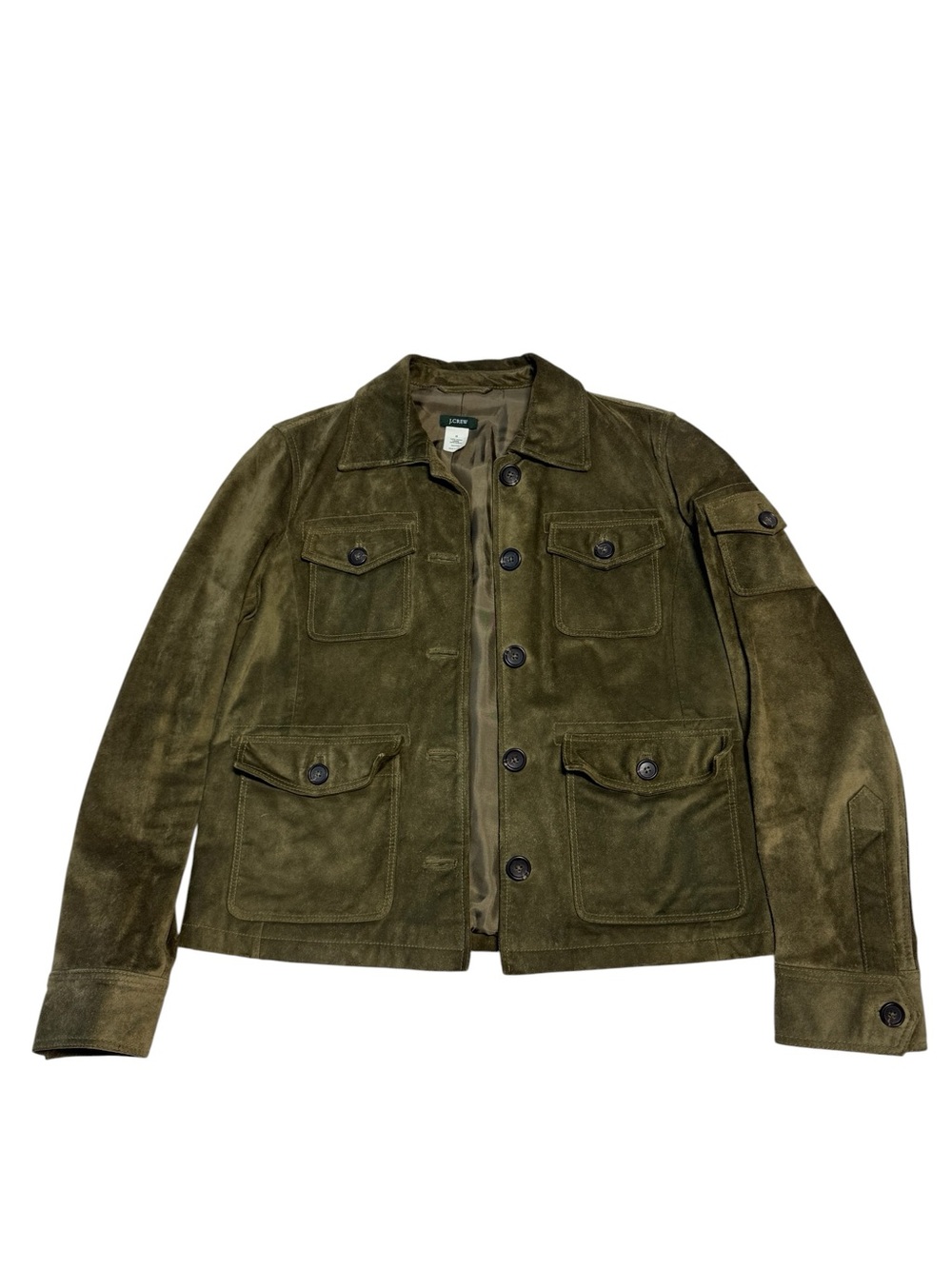 J.Crew Olive Green Leather
Suede Safari Field Jacket Size
M - Picture 8 of 10